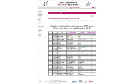 Calendrier hivernal 2024 et modalités d'inscription
